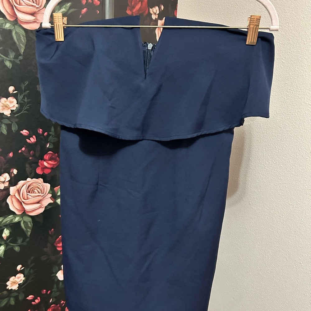 Tobi Strapless Navy Dress